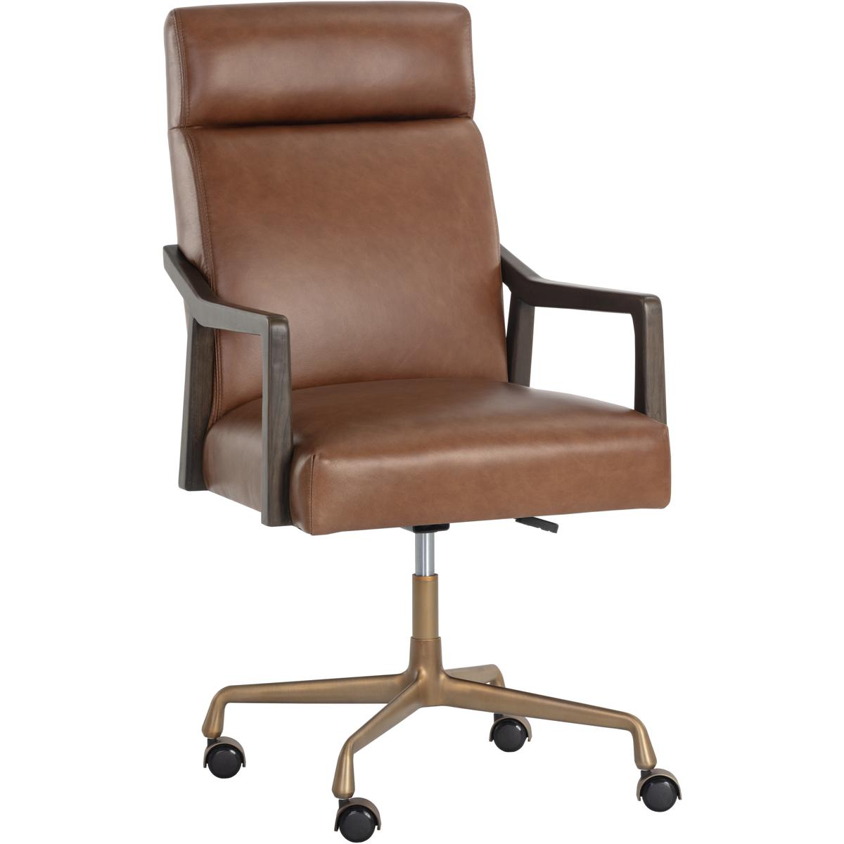 SUNPAN 110542 Collin Brown / Shalimar Tobacco Leather Office Chair